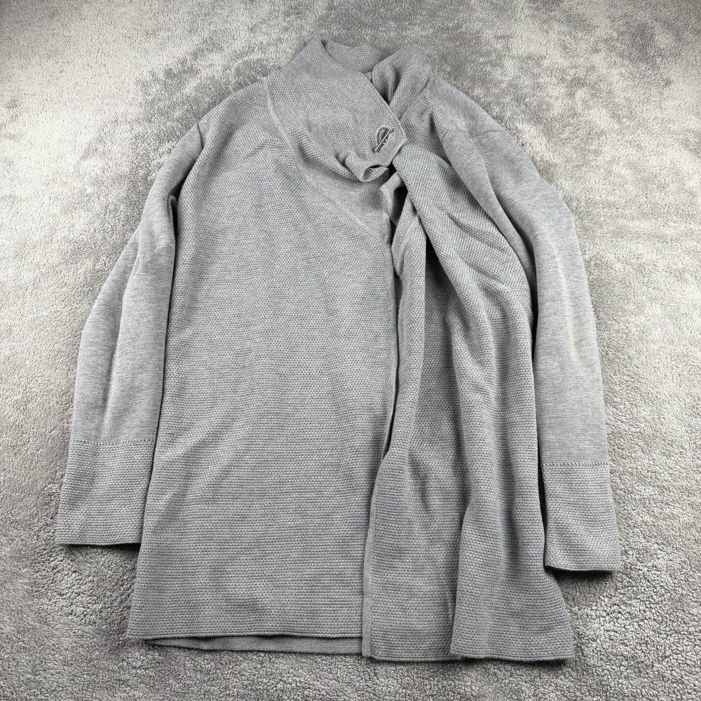 Calvin Klein Hooded Cardigan Sweater Womens‎ Medium Gray  Long Sleeve